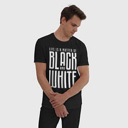Пижама хлопковая мужская Juventus: Black & White, цвет: черный — фото 2