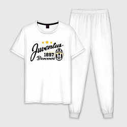 Пижама хлопковая мужская Juventus 1897, цвет: белый