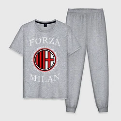 Пижама хлопковая мужская Forza Milan, цвет: меланж