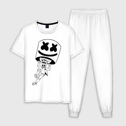 Пижама хлопковая мужская Marshmello King, цвет: белый