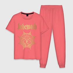 Пижама хлопковая мужская Behemoth: Demonica, цвет: коралловый