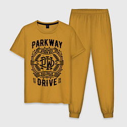Пижама хлопковая мужская Parkway Drive: Australia, цвет: горчичный