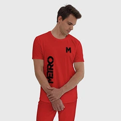 Пижама хлопковая мужская METRO M, цвет: красный — фото 2