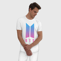Пижама хлопковая мужская BTS: Neon Suga, цвет: белый — фото 2