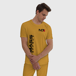 Пижама хлопковая мужская MASS EFFECT N7, цвет: горчичный — фото 2