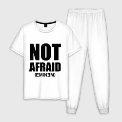 Пижама хлопковая мужская Not Afraid, цвет: белый