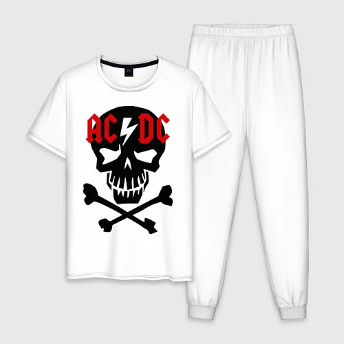Мужская пижама AC/DC Skull / Белый – фото 1