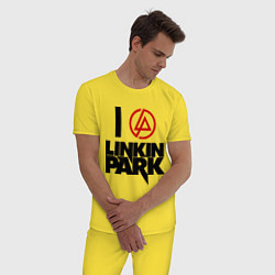 Пижама хлопковая мужская I love Linkin Park, цвет: желтый — фото 2