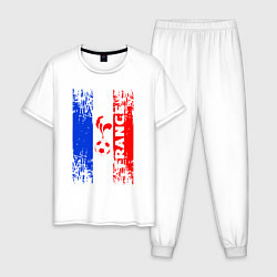 Пижама хлопковая мужская France Team, цвет: белый