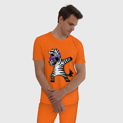 Пижама хлопковая мужская Zebra DAB, цвет: оранжевый — фото 2