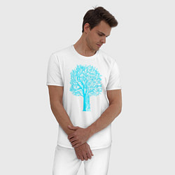 Пижама хлопковая мужская Cyberpunk 2077: Blue Tree, цвет: белый — фото 2