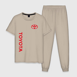 Пижама хлопковая мужская TOYOTA, цвет: миндальный