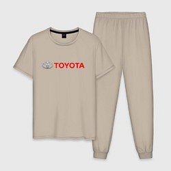 Пижама хлопковая мужская TOYOTA, цвет: миндальный