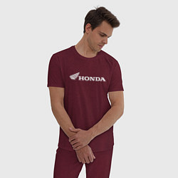 Пижама хлопковая мужская HONDA, цвет: меланж-бордовый — фото 2