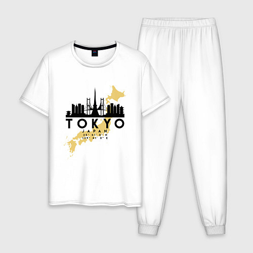Мужская пижама Токио - Япония / Белый – фото 1