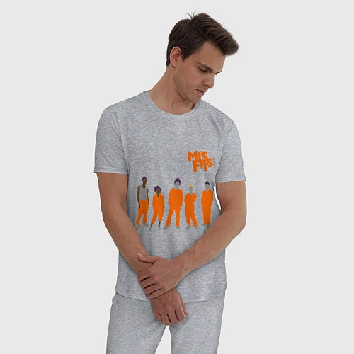 Мужская пижама Misfits Orange / Меланж – фото 3