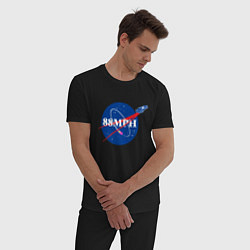 Пижама хлопковая мужская NASA Delorean 88 mph, цвет: черный — фото 2