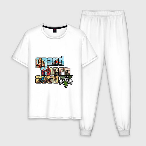 Мужская пижама GTA 5 Stories / Белый – фото 1