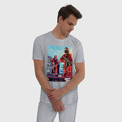 Пижама хлопковая мужская GTA V: Criminal Action, цвет: меланж — фото 2