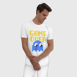 Пижама хлопковая мужская Pac-Man: Game over, цвет: белый — фото 2
