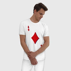 Пижама хлопковая мужская Бубновый туз, цвет: белый — фото 2