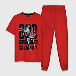 Пижама хлопковая мужская God of Calamity, цвет: красный