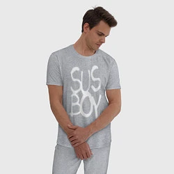 Пижама хлопковая мужская Sus Boy, цвет: меланж — фото 2