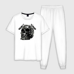Пижама хлопковая мужская Metallica - metal skull, цвет: белый