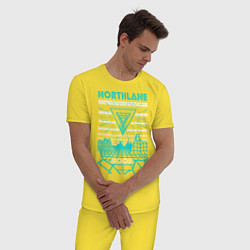 Пижама хлопковая мужская Northlane: Node, цвет: желтый — фото 2