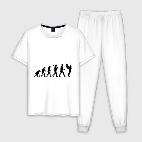 Мужская пижама Эволюция рока / Белый – фото 1