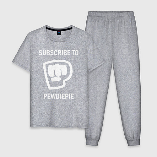 Мужская пижама Subscribe to PewDiePie / Меланж – фото 1