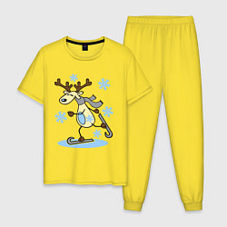 Мужская пижама Олень на лыжах