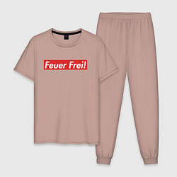 Пижама хлопковая мужская Feuer Frei!, цвет: пыльно-розовый
