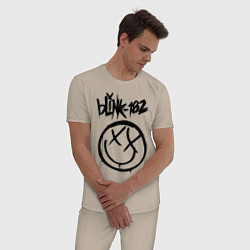 Пижама хлопковая мужская BLINK-182, цвет: миндальный — фото 2