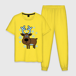Мужская пижама Олень и снежинки