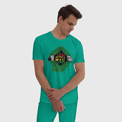 Пижама хлопковая мужская Регги, цвет: зеленый — фото 2