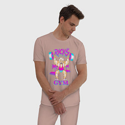 Пижама хлопковая мужская Ricks GYM, цвет: пыльно-розовый — фото 2