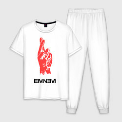 Пижама хлопковая мужская Eminem Hand, цвет: белый