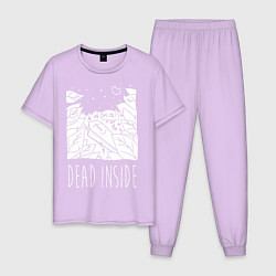 Пижама хлопковая мужская Dead Inside, цвет: лаванда