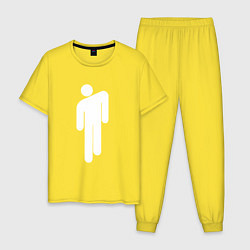 Пижама хлопковая мужская BILLIE EILISH, цвет: желтый