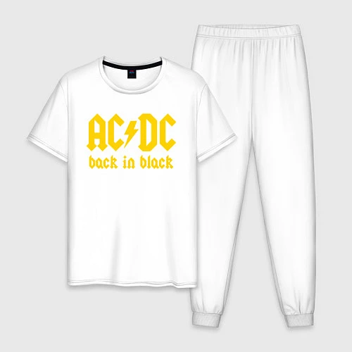 Мужская пижама ACDC BACK IN BLACK / Белый – фото 1