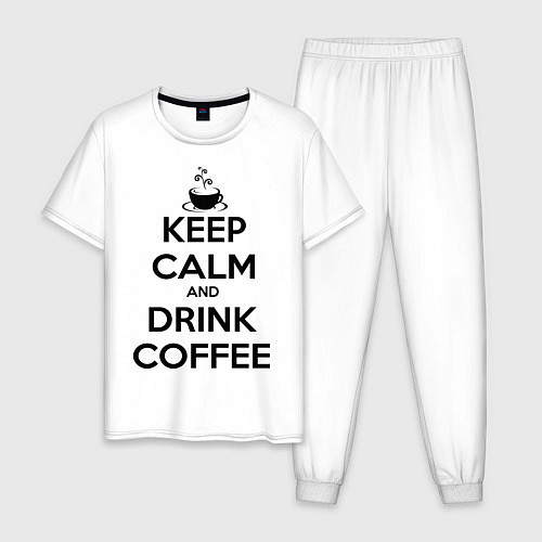 Мужская пижама Keep Calm & Drink Coffee / Белый – фото 1