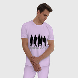 Пижама хлопковая мужская Sherlock Band, цвет: лаванда — фото 2