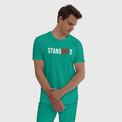 Пижама хлопковая мужская STANDOFF 2 цвета зеленый — фото 2