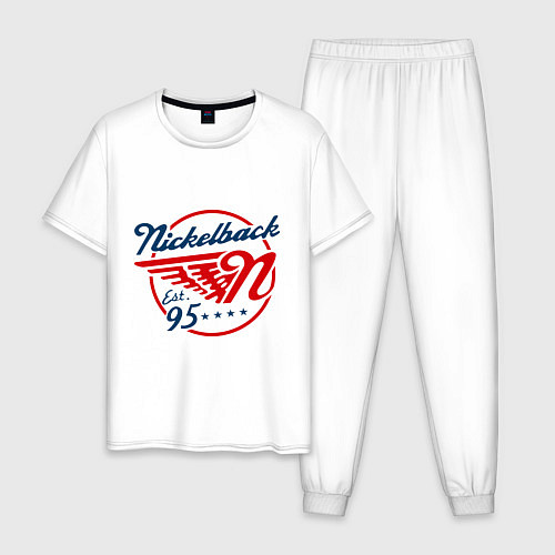 Мужская пижама Nickelback est. 1995 / Белый – фото 1