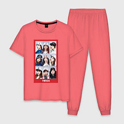 Пижама хлопковая мужская TWICE, цвет: коралловый