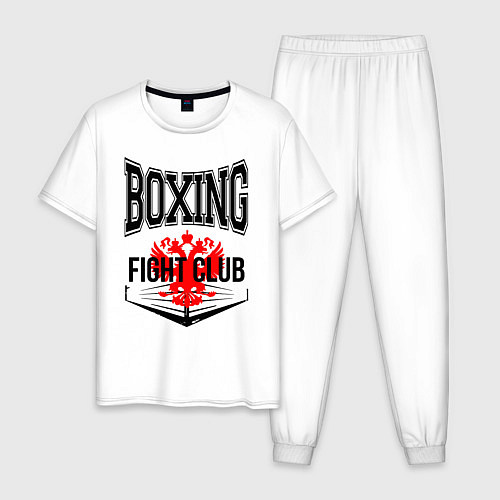 Мужская пижама Boxing fight club Russia / Белый – фото 1