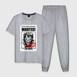 Пижама хлопковая мужская Wanted Joker, цвет: меланж