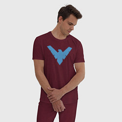 Пижама хлопковая мужская Nightwing, цвет: меланж-бордовый — фото 2