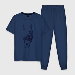 Пижама хлопковая мужская Batman, цвет: тёмно-синий